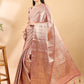 Mauve Tissue Silk Zari Geometric Saree