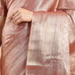 Mauve Tissue Silk Zari Geometric Saree