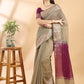 Olive Green Chanderi Cotton Zari Woven Saree
