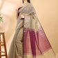 Olive Green Chanderi Cotton Zari Woven Saree