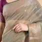 Olive Green Chanderi Cotton Zari Woven Saree