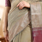 Olive Green Chanderi Cotton Zari Woven Saree