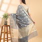 Grey Banarasi Cotton Saree with Zari Boota, Border and Pallu