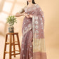 Mauve Banarasi Cotton Dual Zari Saree