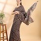 Deep Brown Pure Cotton Saree with Bagru Hand Block Print
