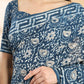 Indigo Blue Cotton Bagru Printed Saree