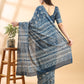 Indigo Blue Cotton Bagru Printed Saree