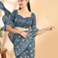 Indigo Blue Cotton Bagru Printed Saree