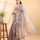 Mauve Banarasi Cotton Golden Zari Saree