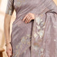 Mauve Banarasi Cotton Golden Zari Saree