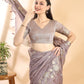 Mauve Banarasi Cotton Golden Zari Saree