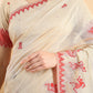 Beige & Red Handloom Jamdani Warli Saree