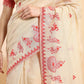 Beige & Red Handloom Jamdani Warli Saree
