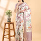 Ivory Semi Tussar Kalamkari Saree