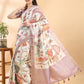 Ivory Semi Tussar Kalamkari Saree