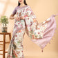 Ivory Semi Tussar Kalamkari Saree