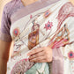 Ivory Semi Tussar Kalamkari Saree