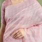 Pink Chanderi Silk Zari Checked Saree