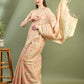 Peach Chanderi Silk Zari Striped Saree