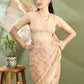 Peach Chanderi Silk Zari Striped Saree