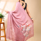 Rosy Pink Satin Georgette Saree