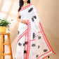Linen Cotton Lotus Tapi Print Saree