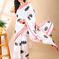 Linen Cotton Lotus Tapi Print Saree