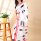 Linen Cotton Lotus Tapi Print Saree