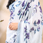 White Georgette Floral Print Saree