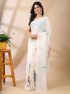 White Georgette Saree