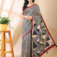 Multi-Color Geometric Print Silk Saree