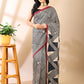 Multi-Color Geometric Print Silk Saree