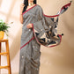 Multi-Color Geometric Print Silk Saree