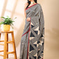 Multi-Color Geometric Print Silk Saree