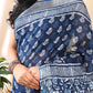 Indigo Handblock Print Linen Cotton Saree