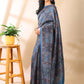 Indigo Tussar Art Silk Ajrakh Saree