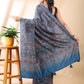 Indigo Tussar Art Silk Ajrakh Saree