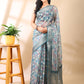 Sea Green Organza Floral Saree