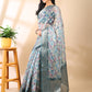 Sea Green Organza Floral Saree