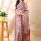 Maroon Organza Floral Saree