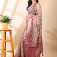 Maroon Organza Floral Saree