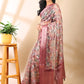 Maroon Organza Floral Saree