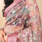 Maroon Organza Floral Saree