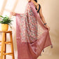 Maroon Organza Floral Saree