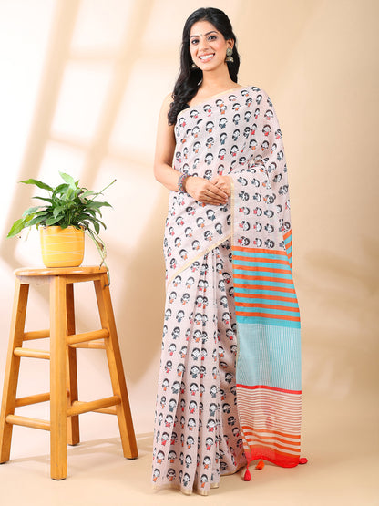 Baedesi Balika Linen Saree