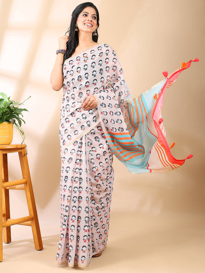 Baedesi Balika Linen Saree