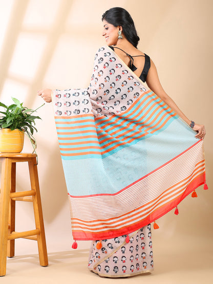 Baedesi Balika Linen Saree