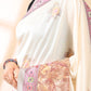 Cream Satin Georgette Print Saree