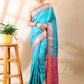 Blue Patola Semi Silk Zari Saree