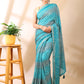 Ocean Blue Georgette Bandhani Print Saree